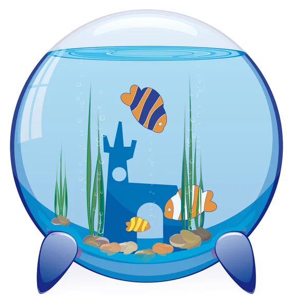 熱帯魚が泳ぐ水槽 — ストックベクタ