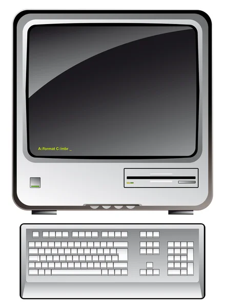 Retro computador — Vetor de Stock