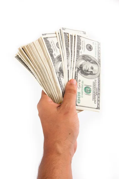 Ruka drží peníze — Stock fotografie