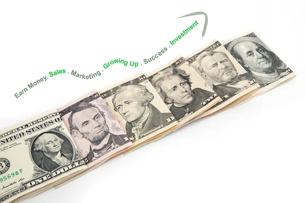 All U.S.A presidents of U.S. money currency — Stock Photo, Image