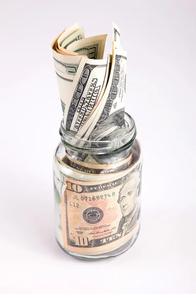 Dollars money in the jar — Stock Photo, Image