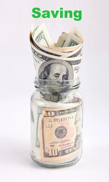 Hundred dollars money in the jar — Stock Photo, Image