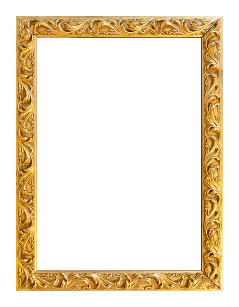 白色背景上的金相框 — 图库照片