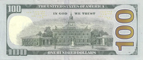 New one hundred dollar bill back — Stock Photo, Image