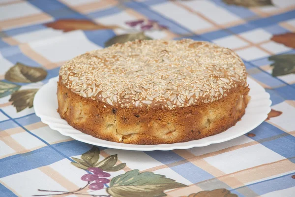 Абрикосовый пирог на тарелке — стоковое фото