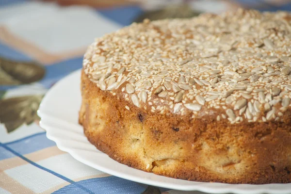Абрикосовый пирог на тарелке — стоковое фото