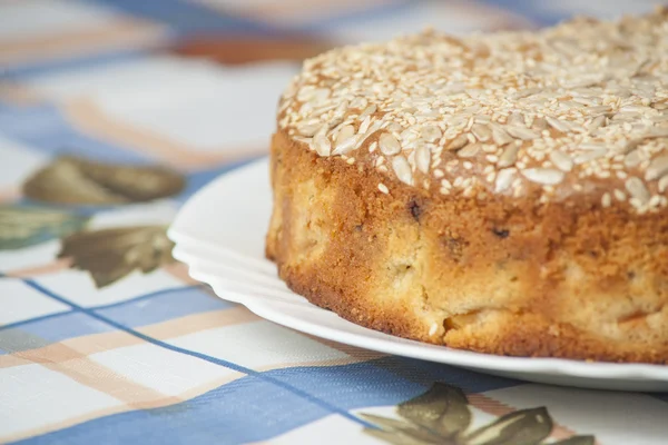 Torta de damasco no prato — Fotografia de Stock