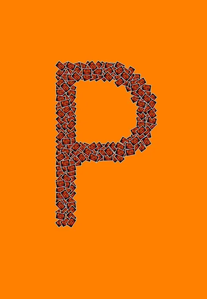 Feliz letra del alfabeto de Halloween P — Foto de Stock