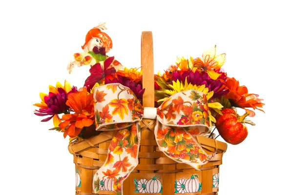 Herfst bloemen mand — Stockfoto