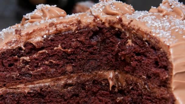 Шоколадный торт — стоковое видео