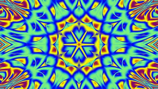 Modré a žluté kaleidoskop — Stock video