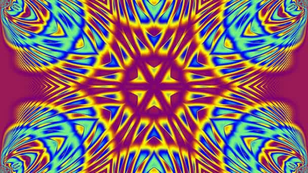 Fialové, modré a žluté kaleidoskop — Stock video