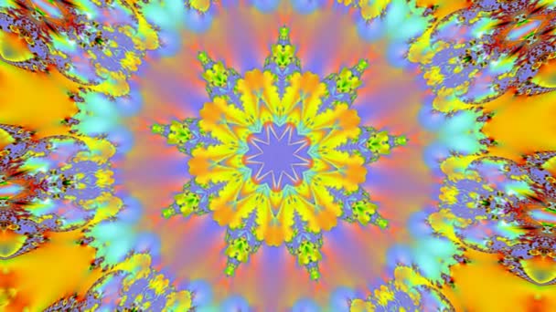 Abstrakt gul och blå kaleidoscope — Stockvideo