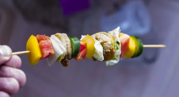 Kebabs de camarão — Fotografia de Stock