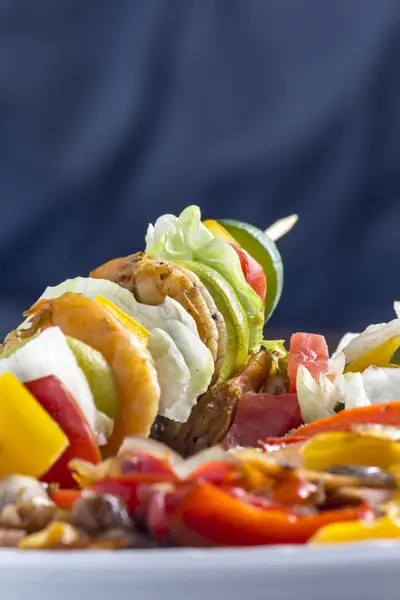 Garnalen kebabs — Stockfoto