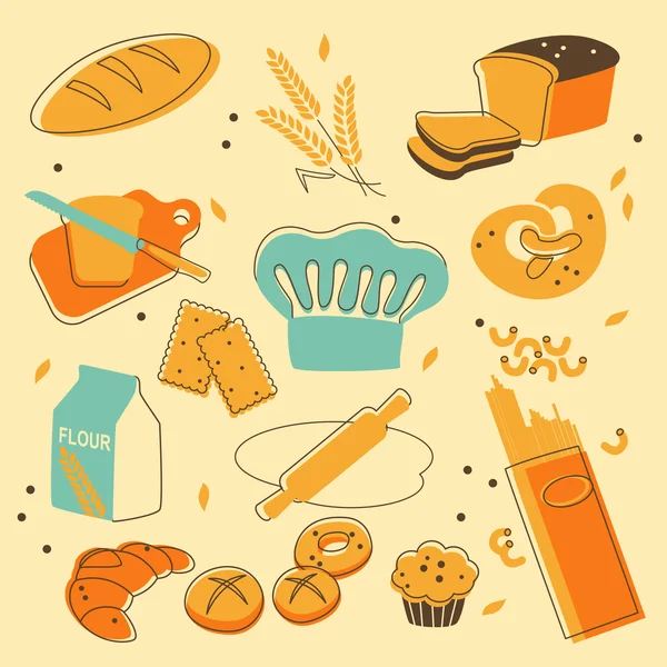 Bakkerij set — Stockvector