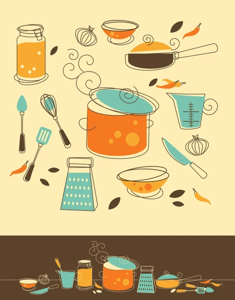 Set de cocina — Vector de stock