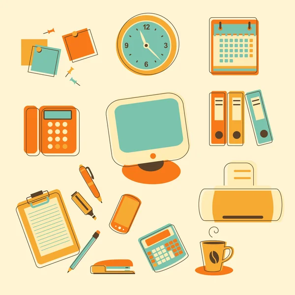 Set of office icons — Stock Vector