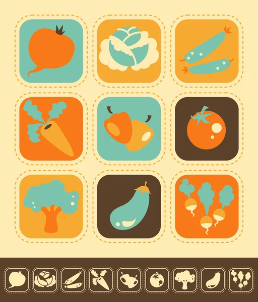 Vegetable Icon Set — Stock Vector