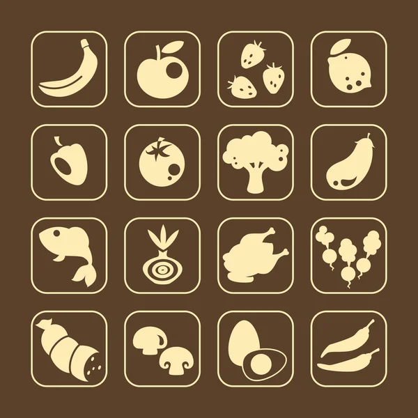 Voedsel pictogrammen — Stockvector