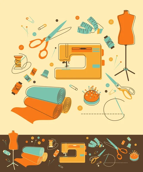 Sewing objects Vector Graphics