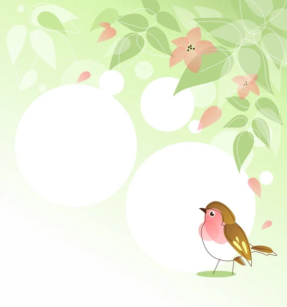 Spring background with bird — Stock Vector