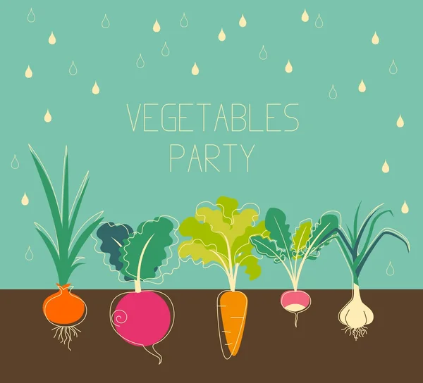 Vegetables garden — Stock Vector