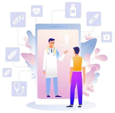 Online tıbbi danışmanlık konsepti. Danışma ve tanı.