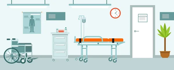 Modern Kórházi Belső Tér Bútorokkal Felszereléssel Vektorillusztráció — Stock Vector