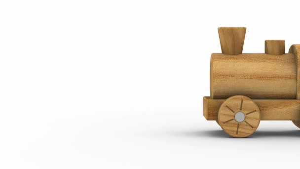 Trem de brinquedo de madeira — Vídeo de Stock