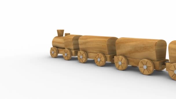 Spielzeugeisenbahn aus Holz — Stockvideo