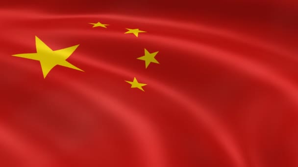 Chinesische Flagge im Wind — Stockvideo