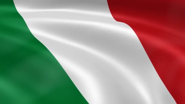 Bandeira italiana ao vento — Vídeo de Stock