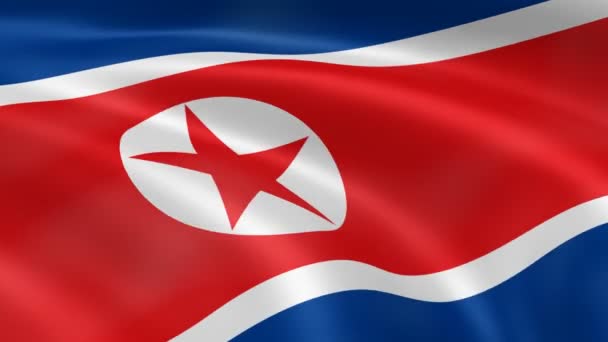 Drapeau nord-coréen dans le vent 