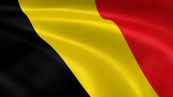 Belgisk flagg i vinden — Stockvideo