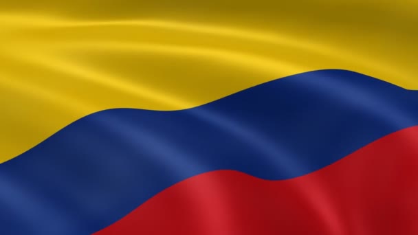 Bandera colombiana en el viento — Vídeos de Stock