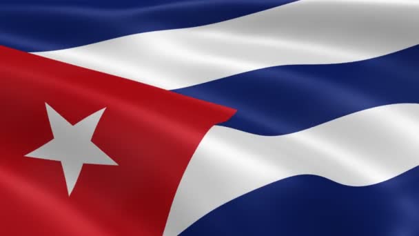 Drapeau cubain dans le vent 