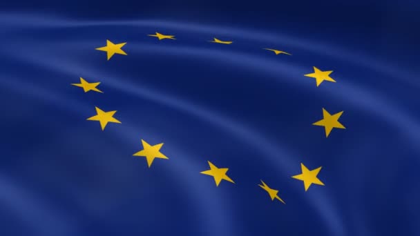 Прапор Європейського Союзу на вітрі — стокове відео