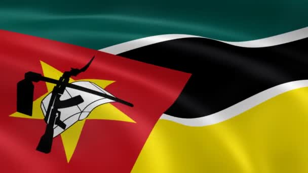 Bandeira de Moçambique — Vídeo de Stock