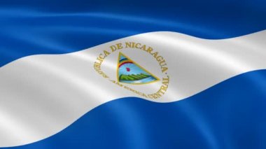 Bandera de Nicaragua en el viento.