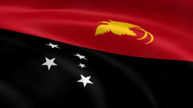 Papoea-Nieuw-Guinea vlag in de wind.