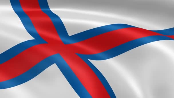Drapeau féroïen dans le vent .