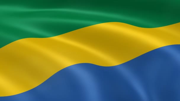 Drapeau gabonais dans le vent .