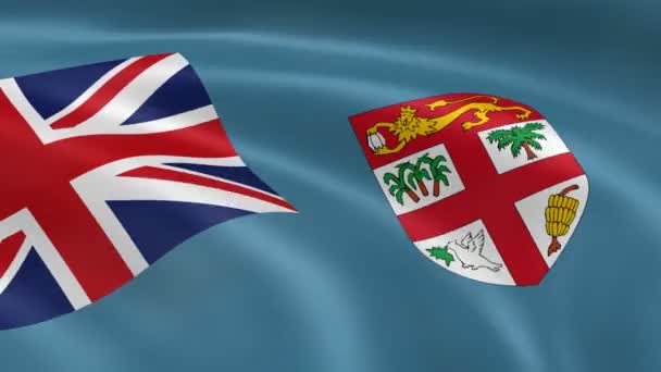 Fijian vlag in de wind. — Stockvideo