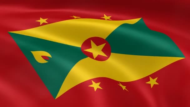 Grenadyjski flaga na wietrze. — Wideo stockowe