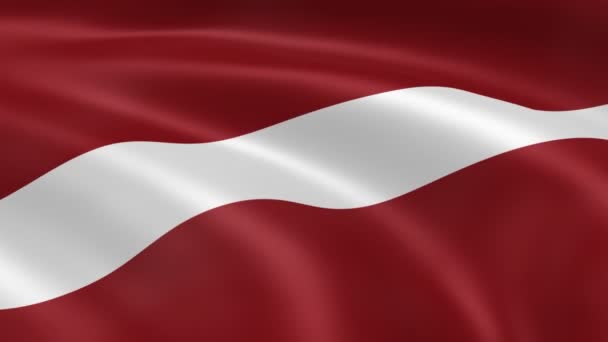 Bandiera lettone nel vento. — Video Stock
