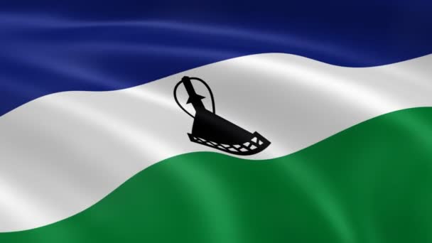 Mosotho flag in the wind. — Stock Video