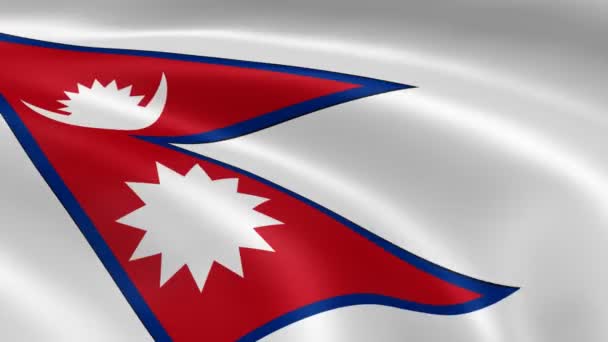 Nepalski flaga na wietrze. — Wideo stockowe