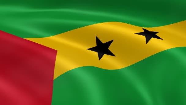 Drapeau santoméen dans le vent .