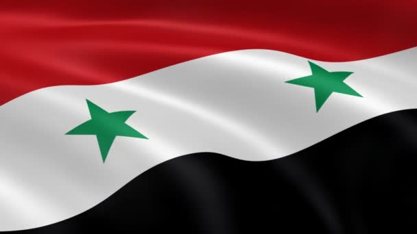 Bandera siria en el viento . — Vídeo de stock